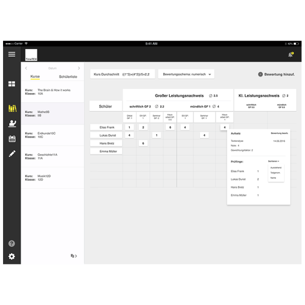 TimeTEX Web App Schulplaner Digitale Lehrerkalender Lehrerplaner