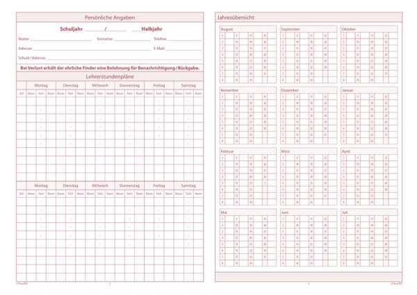 TimeTEX Heft Schüler Anwesenheit A4 Notenhefte Orgahefte