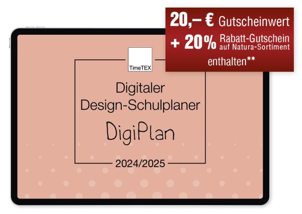 TimeTEX Digitaler Design-Schulplaner DigiPlan 2024/2025, lachs
