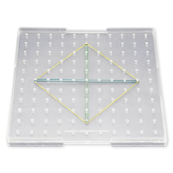 Geometrie-Brett einseitig (11x11 Stifte), 23x23 cm, transparent