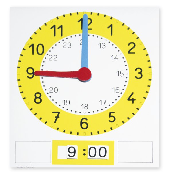 Magnet-Tafel-Uhr Analog/Digital, Rechnen mit Zeit