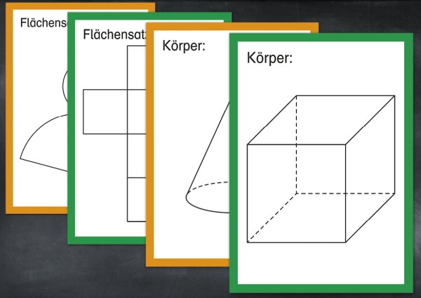 TimeTEX kort "Geometriske kroppe" lavet af pap A4, magnetisk, 57 stk.