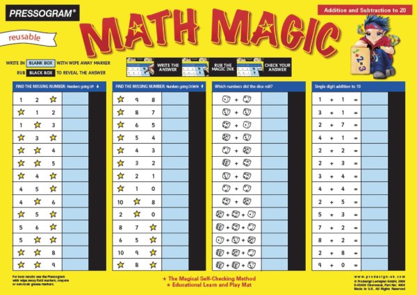 TimeTEX magisk tavle "Mathematics" Engelsk aritmetik op til 20