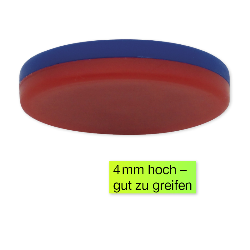 Jetons de jeux réversibles rond de 2.5 cm rouge et bleu pour