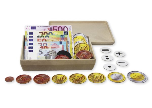 Set Demo-Euro-Rechengeld, magnetisch, 100-tlg., in Stapel-Box